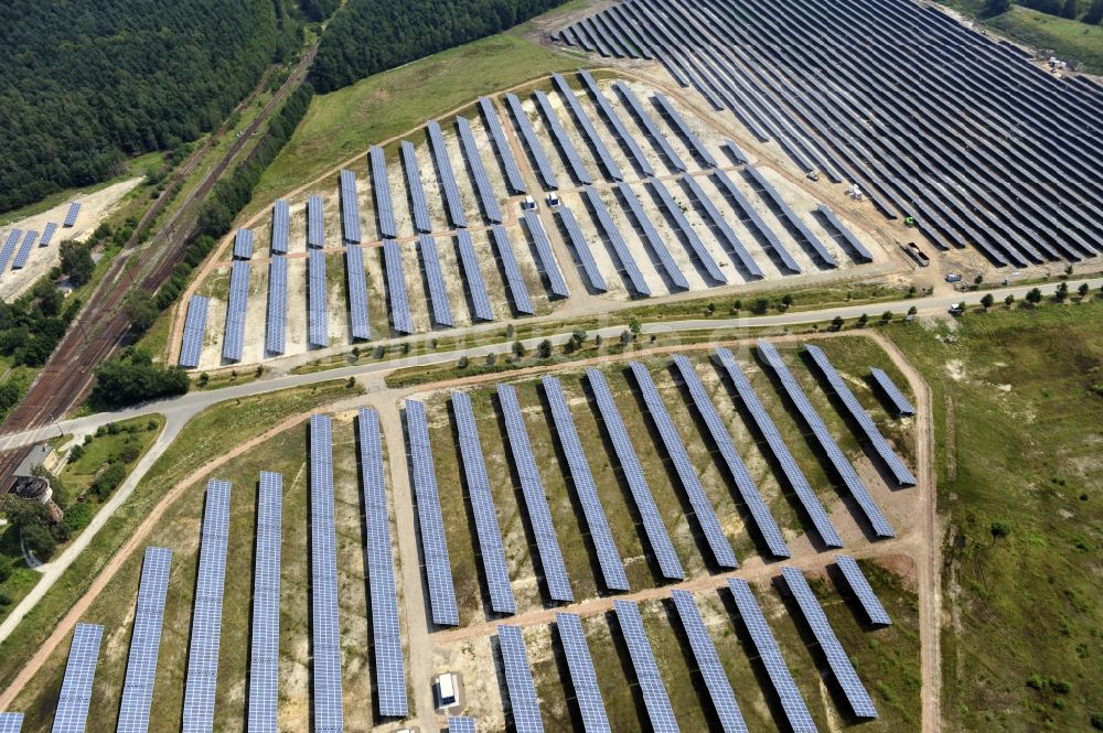 Luftaufnahme Horka - Photovoltaikanlage / Solarkraftwerk in Horka im Bundesland Sachsen