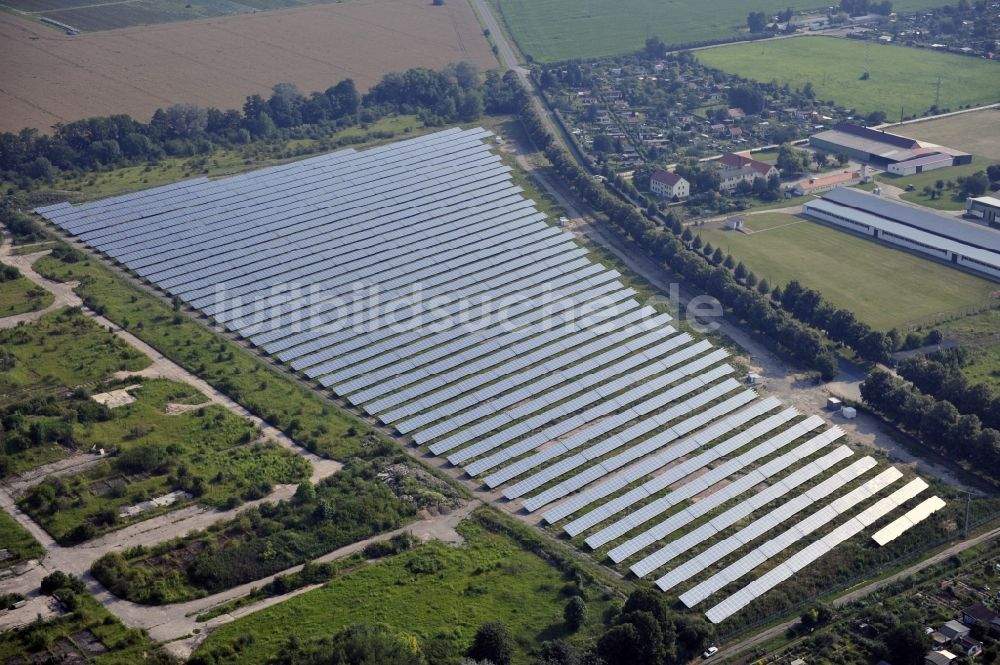 Luftbild Mühlhausen - Photovoltaikanlage / Solarkraftwerk in Mühlhausen im Bundesland Thüringen