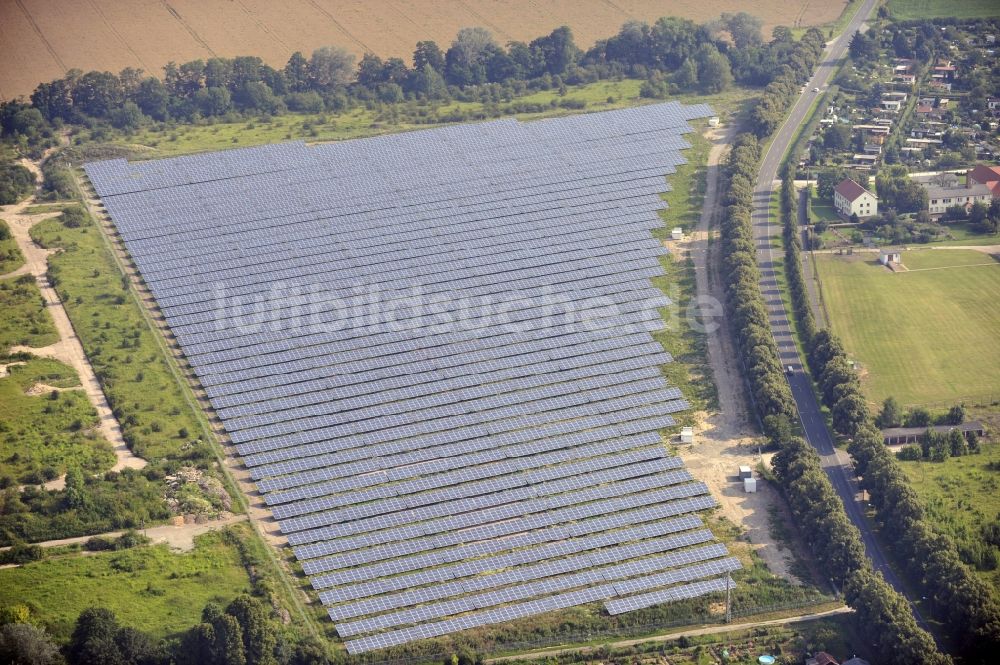 Luftbild Mühlhausen - Photovoltaikanlage / Solarkraftwerk in Mühlhausen im Bundesland Thüringen