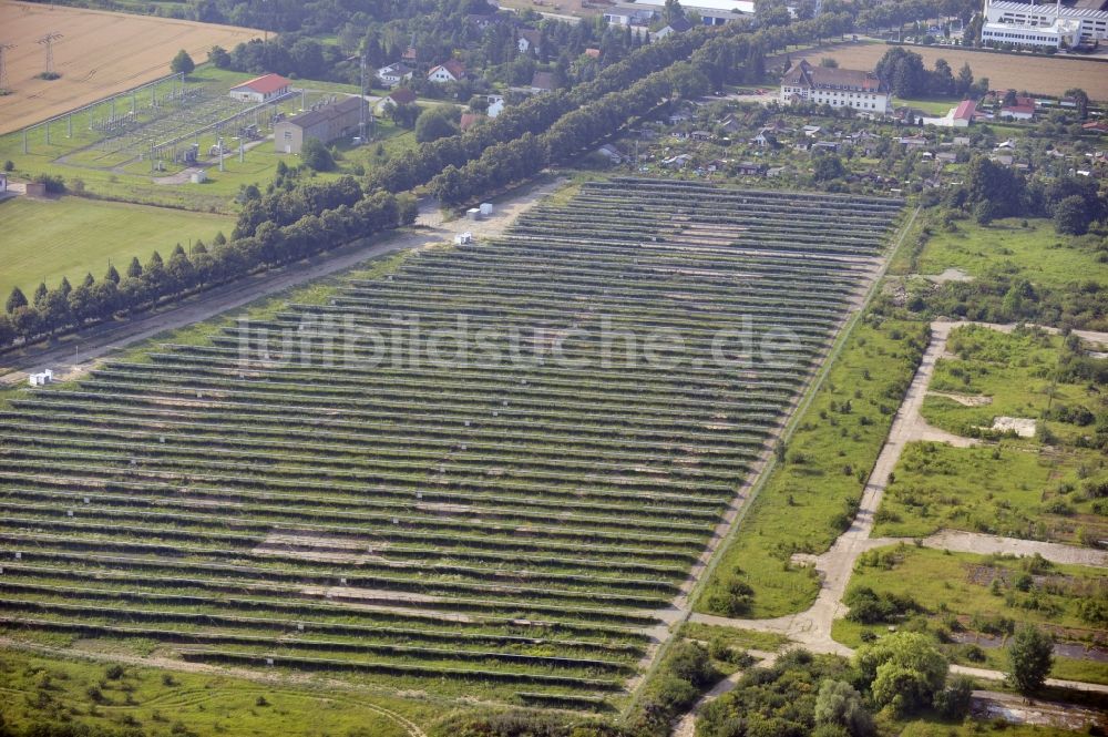 Mühlhausen von oben - Photovoltaikanlage / Solarkraftwerk in Mühlhausen im Bundesland Thüringen