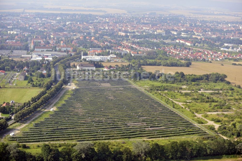 Luftbild Mühlhausen - Photovoltaikanlage / Solarkraftwerk in Mühlhausen im Bundesland Thüringen