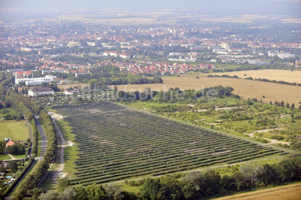 Luftaufnahme Mühlhausen - Photovoltaikanlage / Solarkraftwerk in Mühlhausen im Bundesland Thüringen