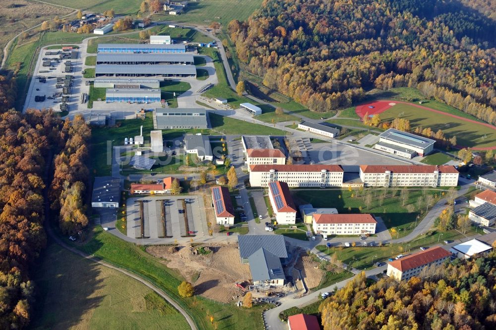 Gera von oben - Pionierkaserne Gera-Hain in Thüringen / Thuringia