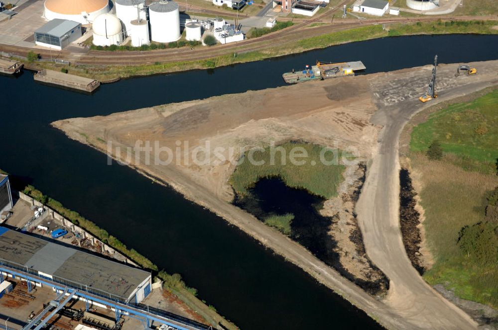 GENTHIN von oben - Planfläche am Roßdorfer Altkanal in Genthin