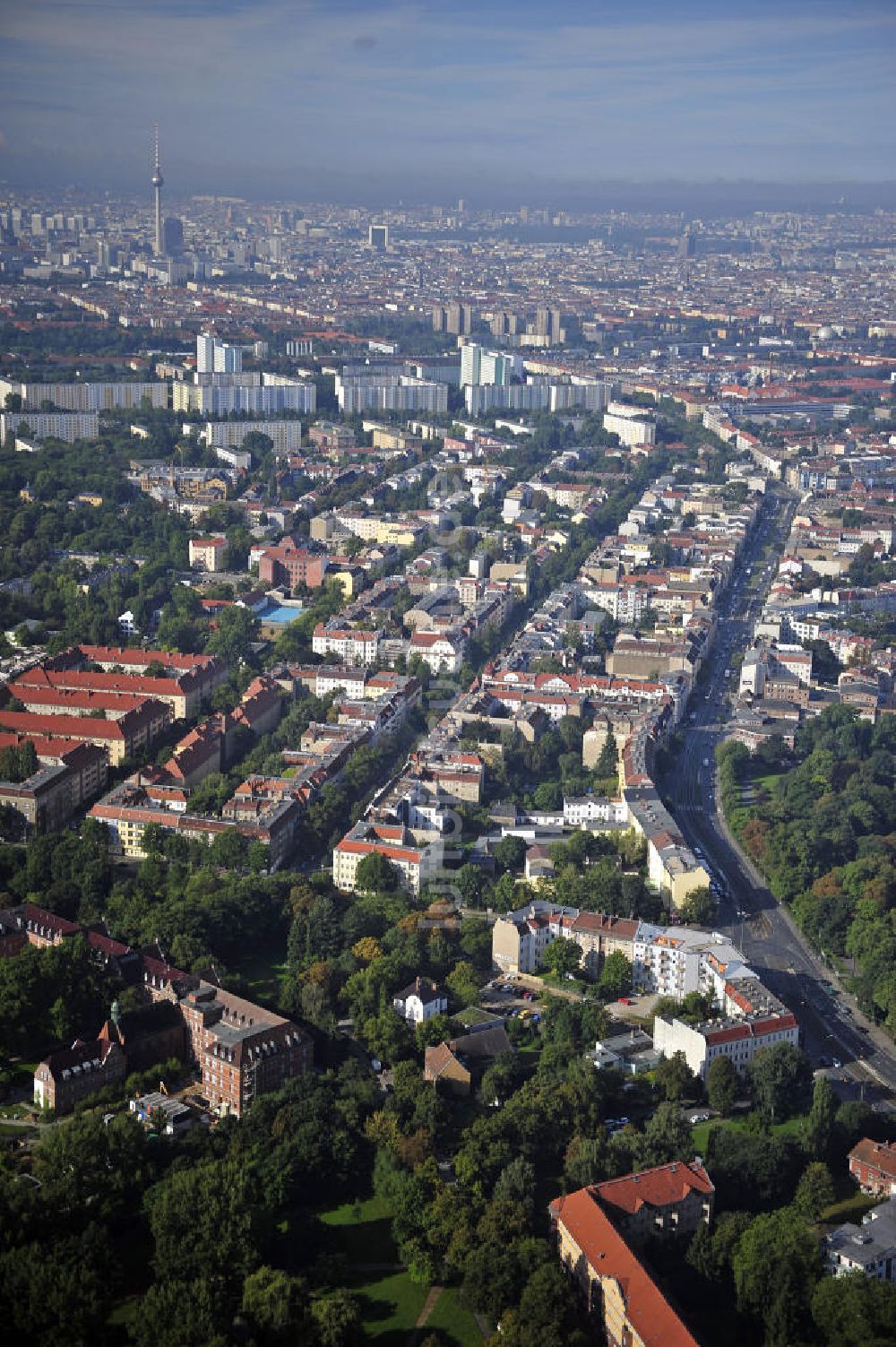 Berlin aus der Vogelperspektive: Planungsfläche Wegenerstraße Berlin - Weißensee