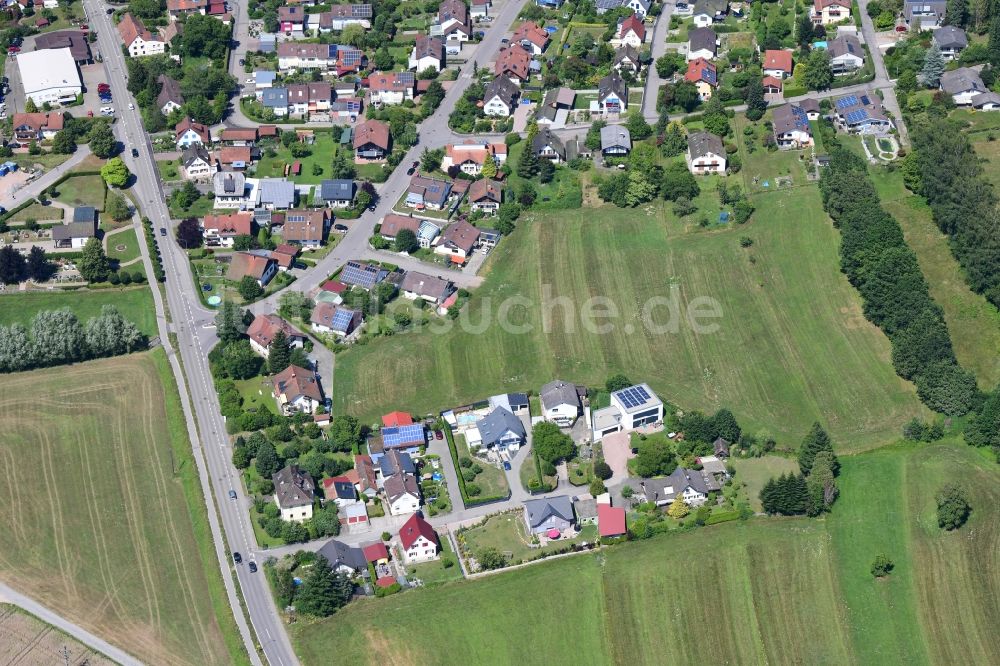 Schopfheim von oben - Planungsgebiet Stalten zum Neubau von Wohnhäusern im Ortsteil Langenau in Schopfheim im Bundesland Baden-Württemberg, Deutschland