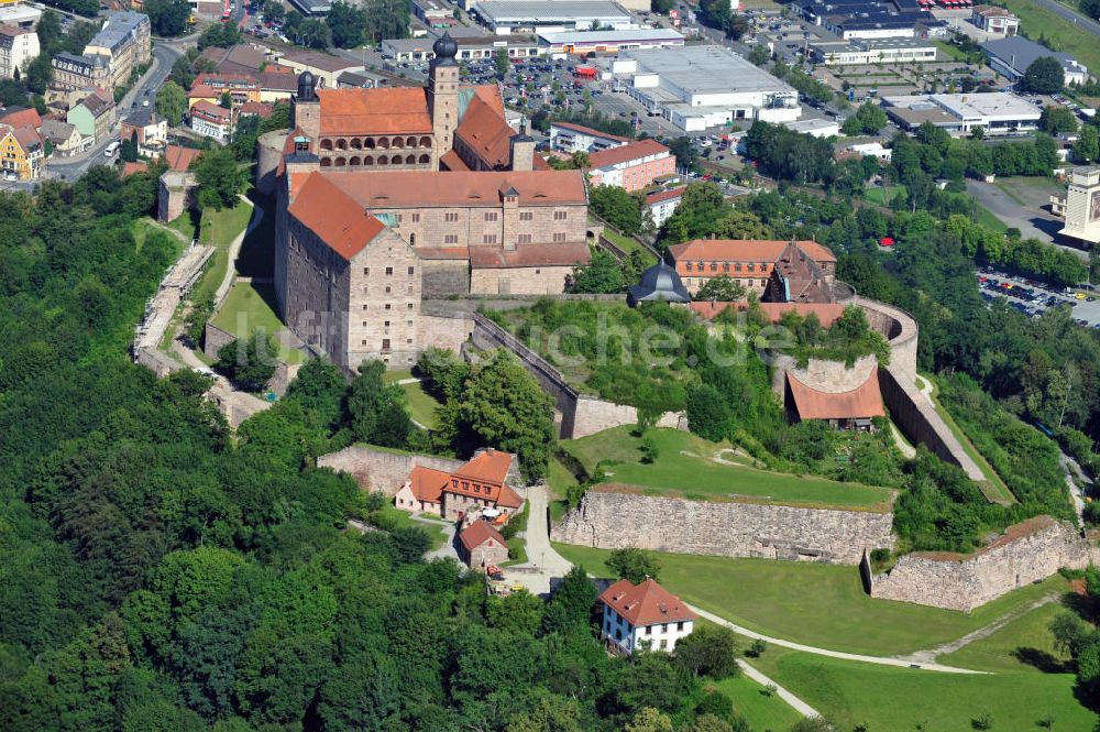 Kulmbach von oben - Plassenburg in Kulmbach, Bayern