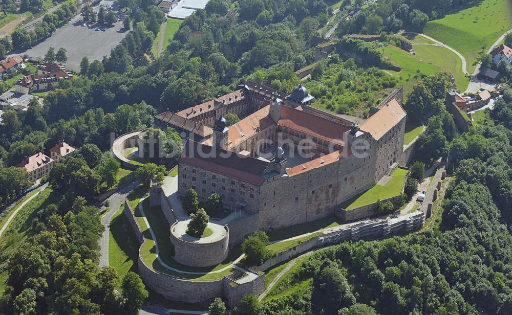 Kulmbach von oben - Plassenburg in Kulmbach, Bayern