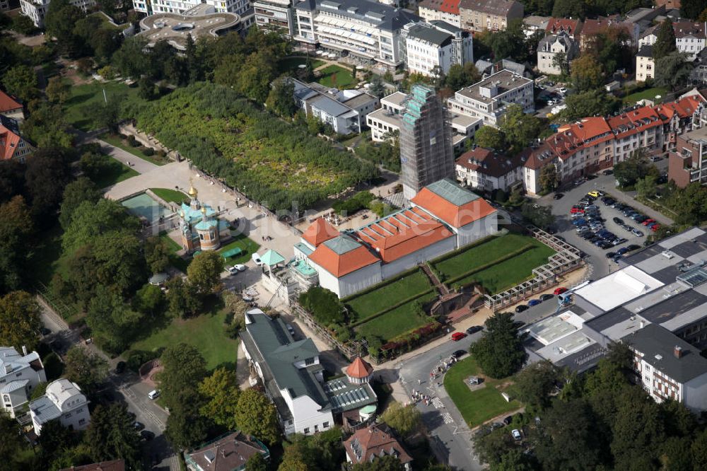 Luftbild Darmstadt - Platanenhain und Städtisches Ausstellungsgebäude Mathildenhöhe in Darmstadt