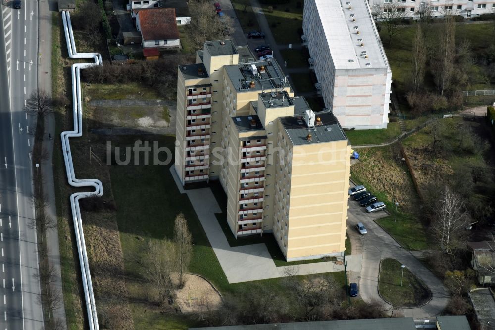 Luftbild Magdeburg - Plattenbau- Hochhaus- Wohnsiedlung Birkholzer Weg - Ebendorfer Chaussee im Ortsteil Neustädter Feld in Magdeburg im Bundesland Sachsen-Anhalt