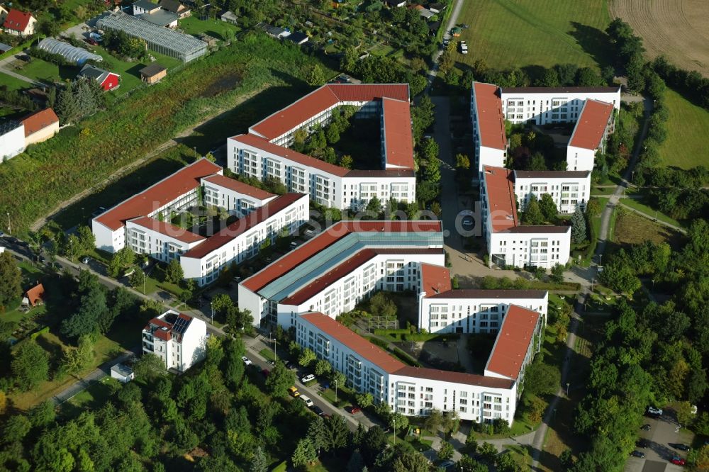 Luftbild Leipzig - Plattenbau- Hochhaus- Wohnsiedlung entlang der Trendelenburgstraße in Leipzig im Bundesland Sachsen, Deutschland