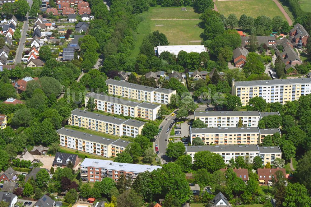 Hoisbüttel von oben - Plattenbau- Hochhaus- Wohnsiedlung in Hoisbüttel im Bundesland Schleswig-Holstein, Deutschland