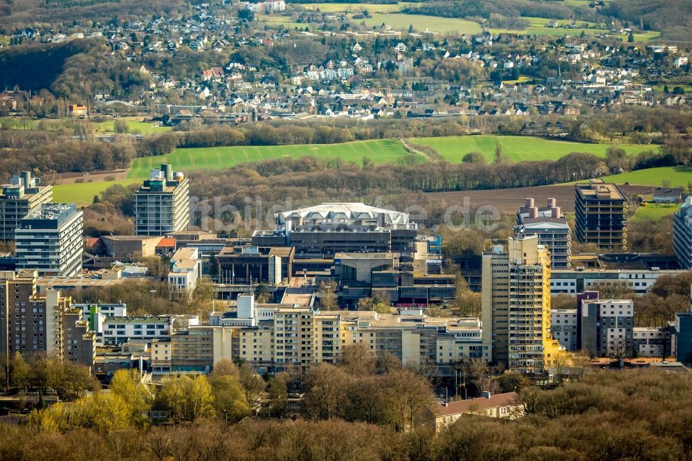 Luftbild Bochum - Plattenbau- Hochhaus- Wohnsiedlung am Hustadtring in Bochum im Bundesland Nordrhein-Westfalen, Deutschland