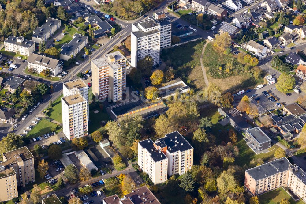 Kenten von oben - Plattenbau- Hochhaus- Wohnsiedlung in Kenten im Bundesland Nordrhein-Westfalen, Deutschland