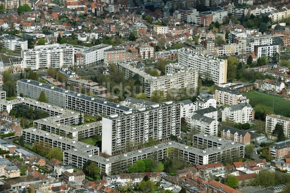 Luftbild Lille - Plattenbau- Hochhaus- Wohnsiedlung in Lille in Nord-Pas-de-Calais Picardie, Frankreich