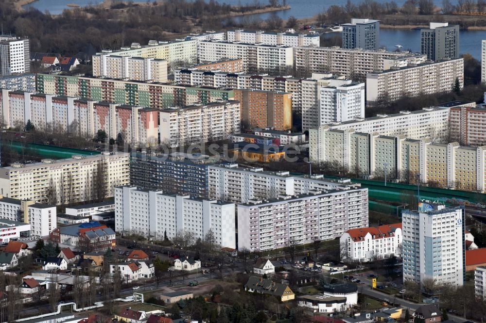 Luftaufnahme Magdeburg - Plattenbau- Hochhaus- Wohnsiedlung am Magdeburger Ring im Ortsteil Kannenstieg in Magdeburg im Bundesland Sachsen-Anhalt