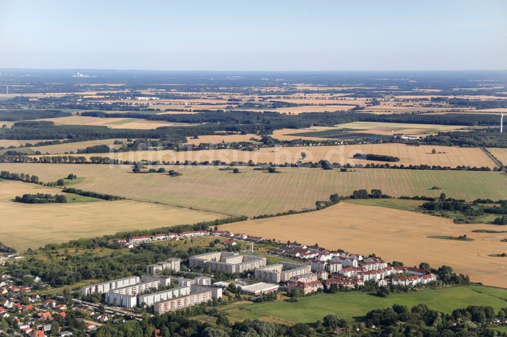 Bernau von oben - Plattenbau- Hochhaus- Wohnsiedlung Merkurstraße - Herkulesstraße in Bernau im Bundesland Brandenburg, Deutschland