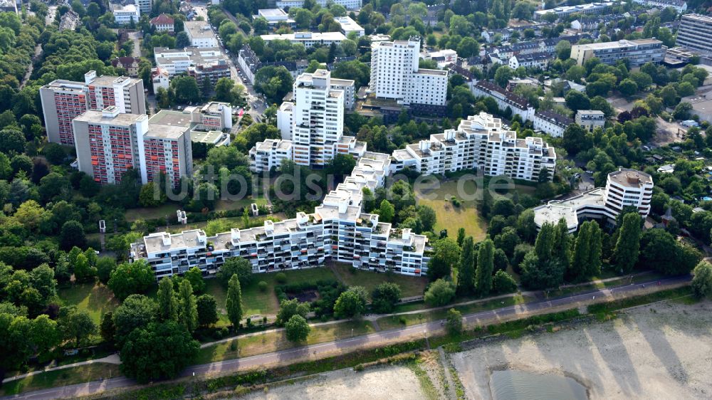 Luftbild Bonn - Plattenbau- Hochhaus- Wohnsiedlung an der Römerstraße in Bonn im Bundesland Nordrhein-Westfalen, Deutschland