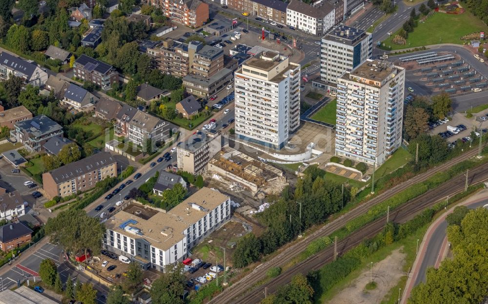 Luftaufnahme Wesel - Plattenbau- Hochhaus- Wohnsiedlung in Wesel im Bundesland Nordrhein-Westfalen, Deutschland