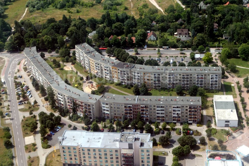 Halle / Saale aus der Vogelperspektive: Plattenbau- Neubau - Wohngebiet Heide-Nord / Blumenau in Halle (Saale) in Sachsen-Anhalt