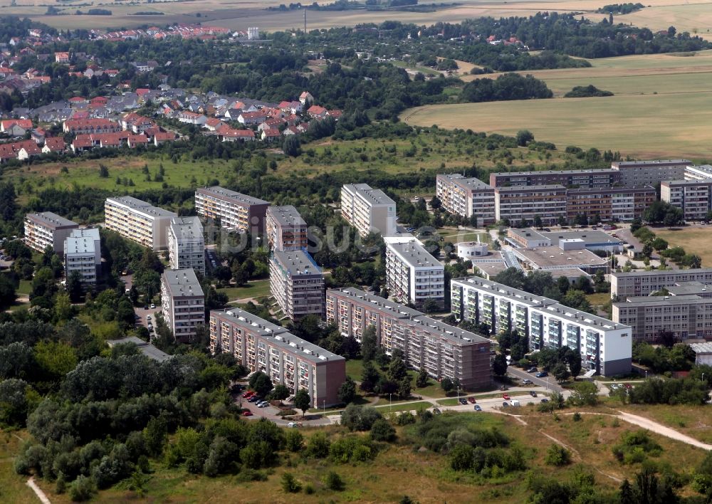 Luftaufnahme Halle / Saale - Plattenbau- Neubau - Wohngebiet Heide-Nord / Blumenau in Halle (Saale) in Sachsen-Anhalt