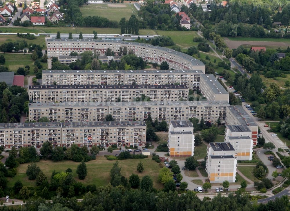 Halle / Saale von oben - Plattenbau- Neubau - Wohngebiet Heide-Nord / Blumenau in Halle (Saale) in Sachsen-Anhalt