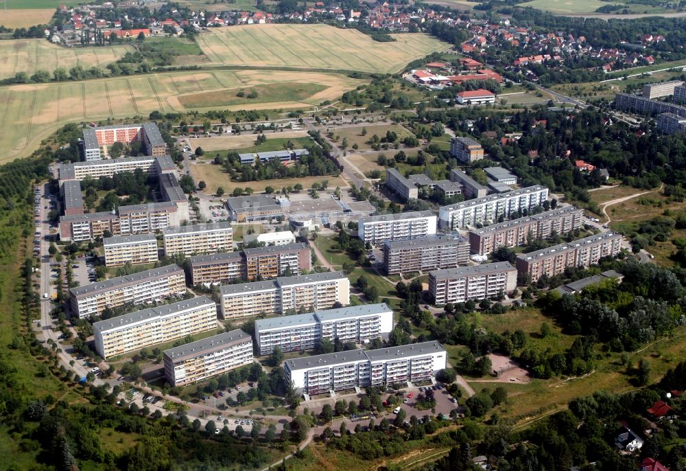 Halle / Saale aus der Vogelperspektive: Plattenbau- Neubau - Wohngebiet Heide-Nord / Blumenau in Halle (Saale) in Sachsen-Anhalt