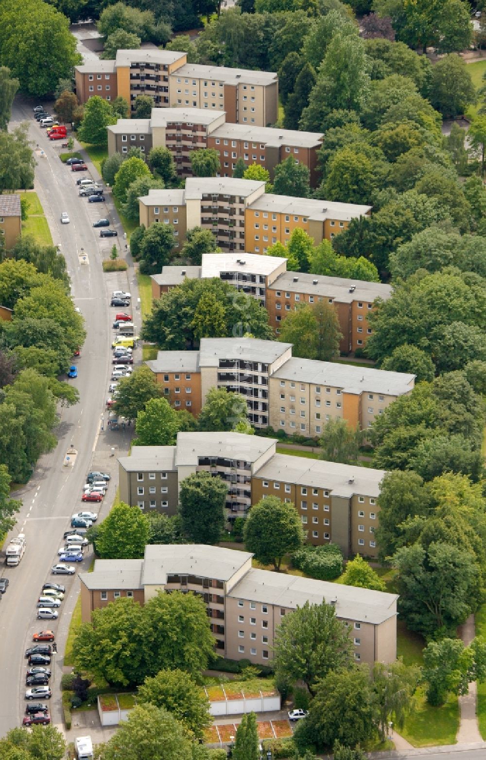 Luftaufnahme Hagen - Plattenbausiedlung in Hagen im Bundesland Nordrhein-Westfalen