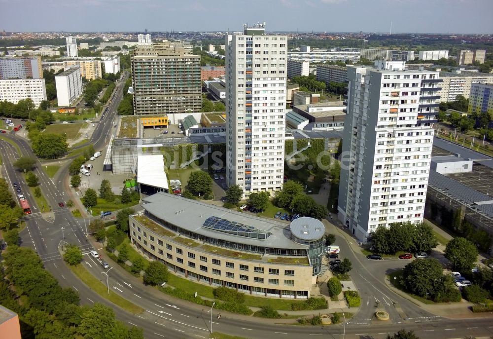 Halle ( Saale ) von oben - Plattenbauten in Halle ( Saale ) Stadtteil Neustadt im Bundesland Sachsen-Anhalt