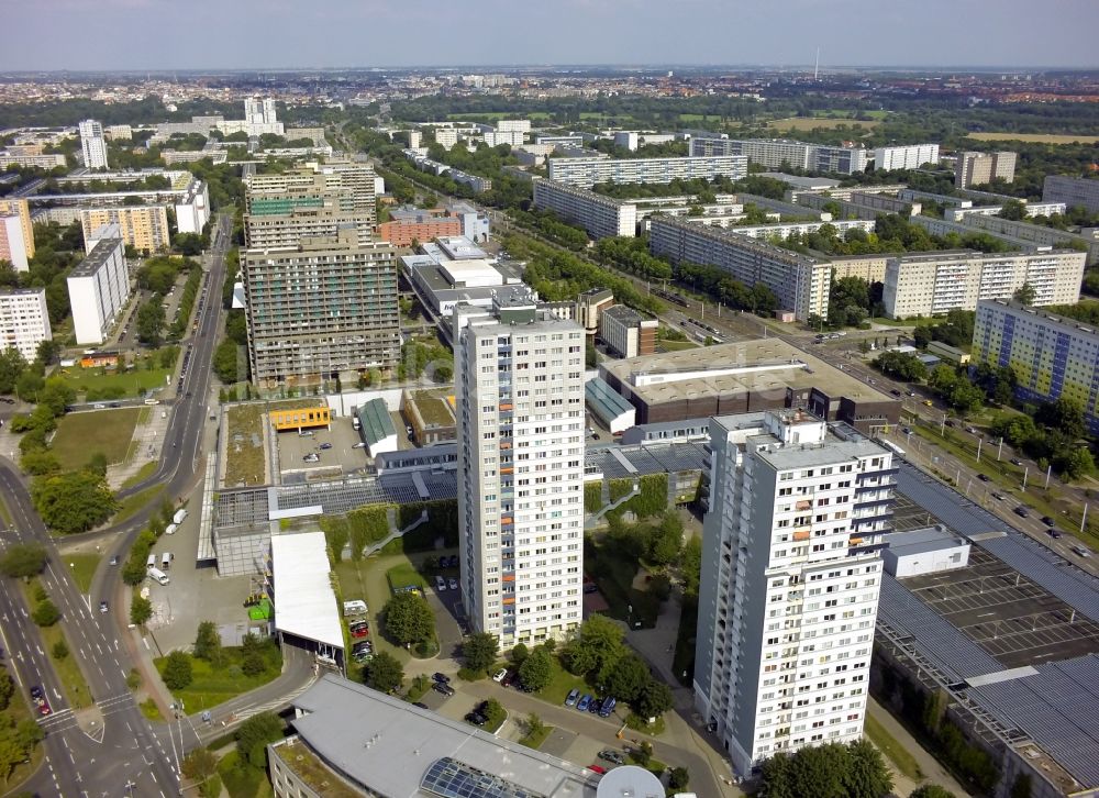 Luftbild Halle ( Saale ) - Plattenbauten in Halle ( Saale ) Stadtteil Neustadt im Bundesland Sachsen-Anhalt