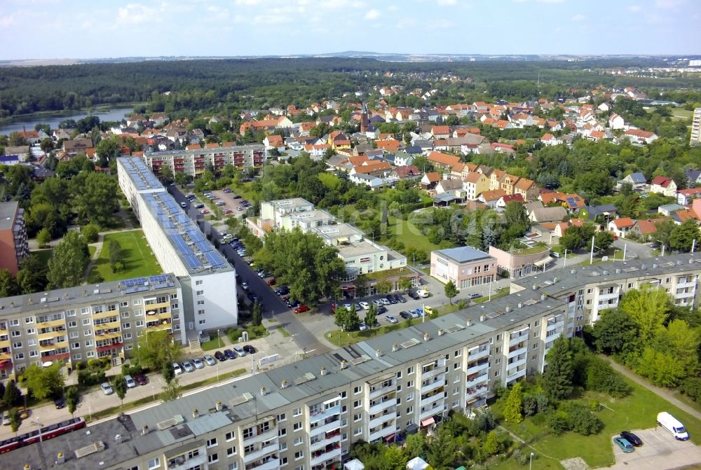 Luftbild Halle (Saale) OT Neustadt - Plattenbauten im Ortsteil Neustadt in Halle ( Saale ) im Bundesland Sachsen-Anhalt