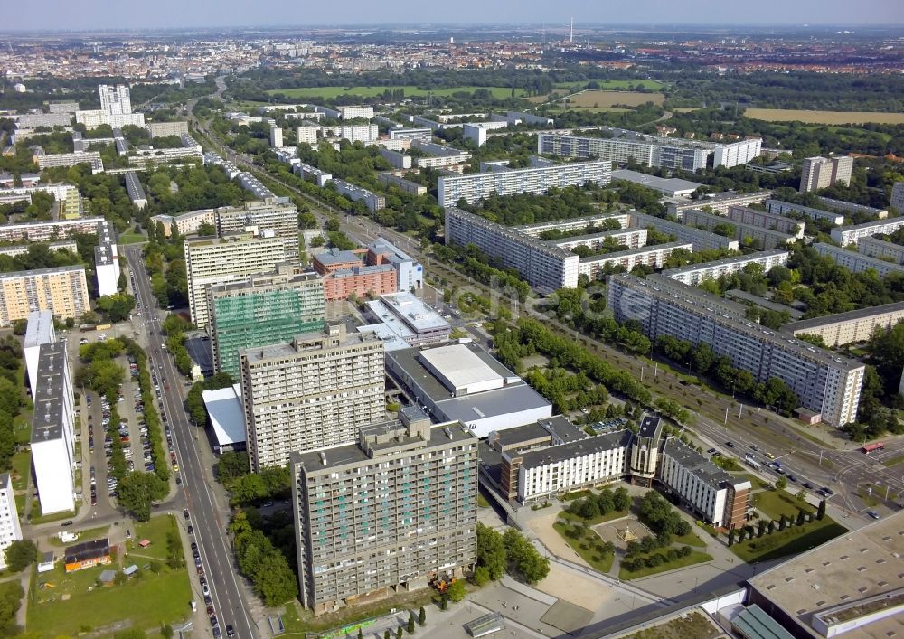 Luftbild Halle (Saale) OT Neustadt - Plattenbauten im Ortsteil Neustadt in Halle ( Saale ) im Bundesland Sachsen-Anhalt