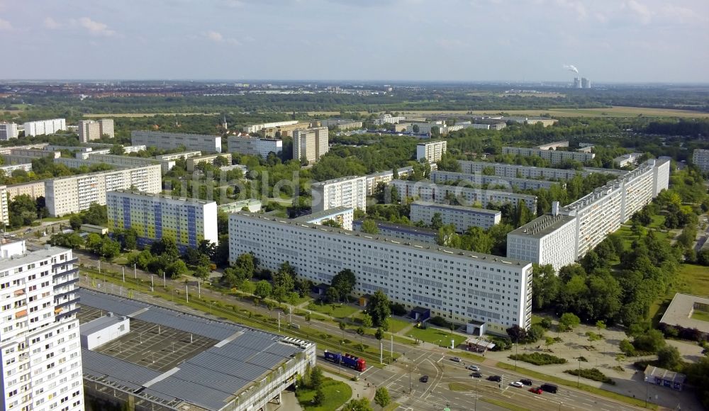 Luftaufnahme Halle (Saale) OT Neustadt - Plattenbauten im Ortsteil Neustadt in Halle ( Saale ) im Bundesland Sachsen-Anhalt