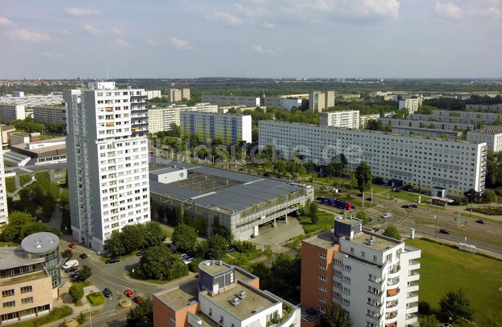 Halle (Saale) OT Neustadt von oben - Plattenbauten im Ortsteil Neustadt in Halle ( Saale ) im Bundesland Sachsen-Anhalt