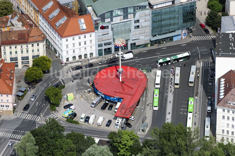 Luftbild Graz - Platz- Ensemble Andreas-Hofer Platz in Graz in Steiermark, Österreich