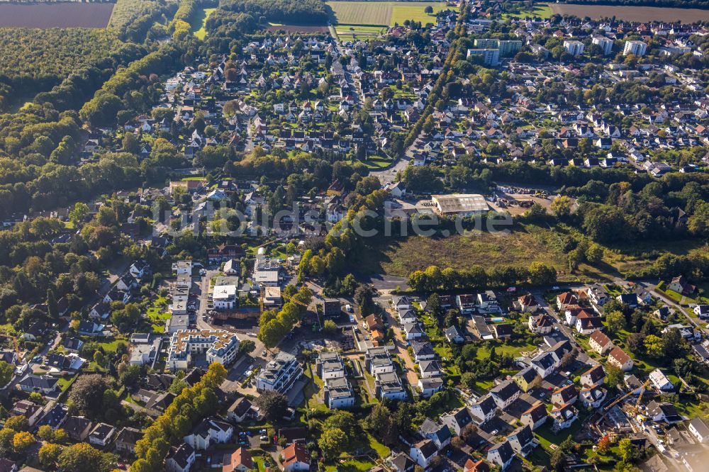 Unna aus der Vogelperspektive: Platz- Ensemble Brockhausplatz in Unna im Bundesland Nordrhein-Westfalen, Deutschland