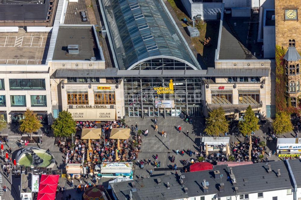 Luftaufnahme Hagen - Platz- Ensemble Friedrich-Ebert-Platz in Hagen im Bundesland Nordrhein-Westfalen, Deutschland