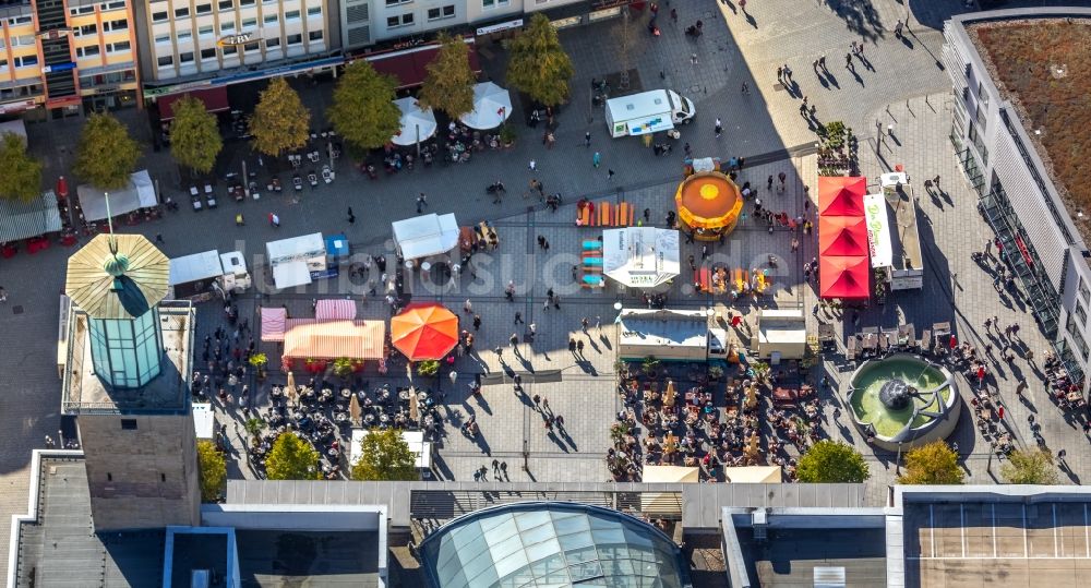 Hagen von oben - Platz- Ensemble Friedrich-Ebert-Platz in Hagen im Bundesland Nordrhein-Westfalen, Deutschland