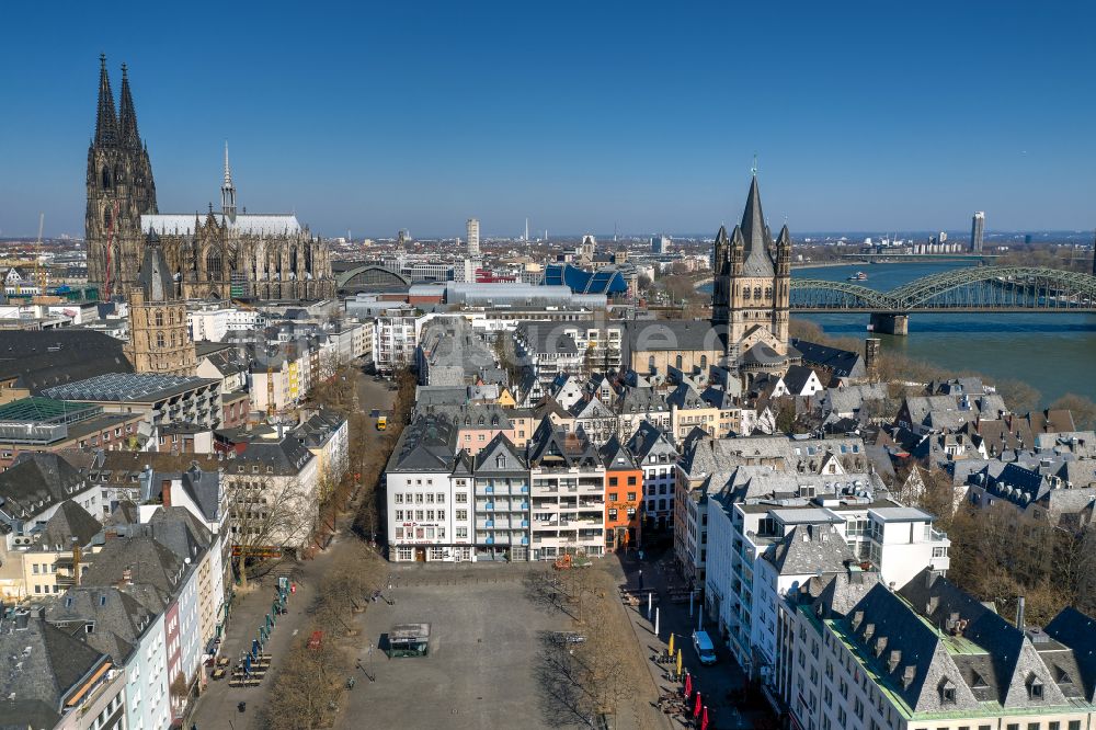 Luftbild Köln - Platz- Ensemble Heumarkt in Köln im Bundesland Nordrhein-Westfalen, Deutschland