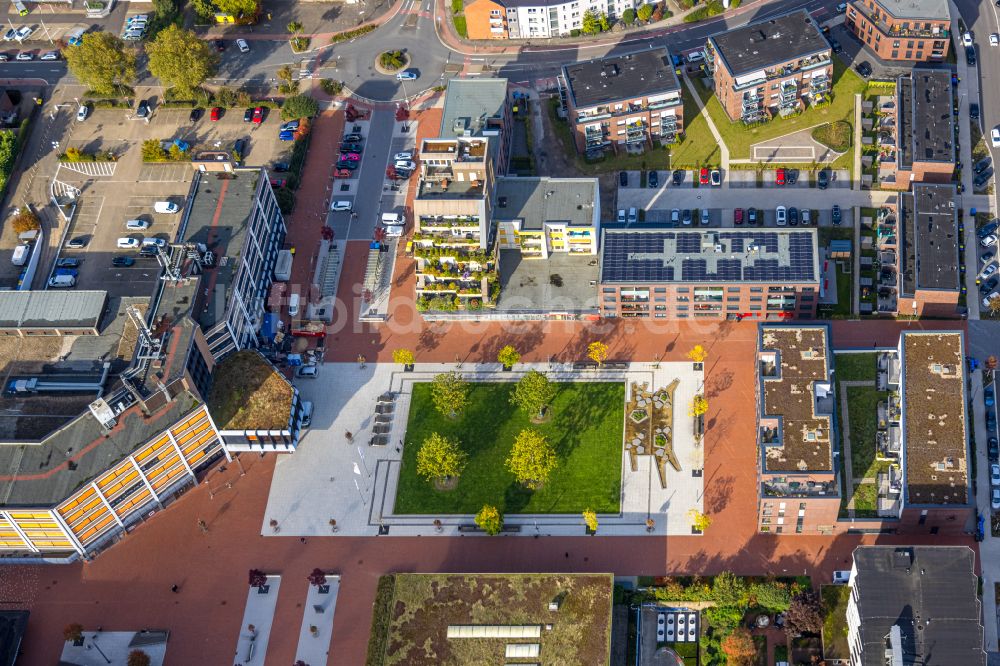 Luftbild Kamp-Lintfort - Platz- Ensemble Karl-Flügel-Platz in Kamp-Lintfort im Bundesland Nordrhein-Westfalen, Deutschland