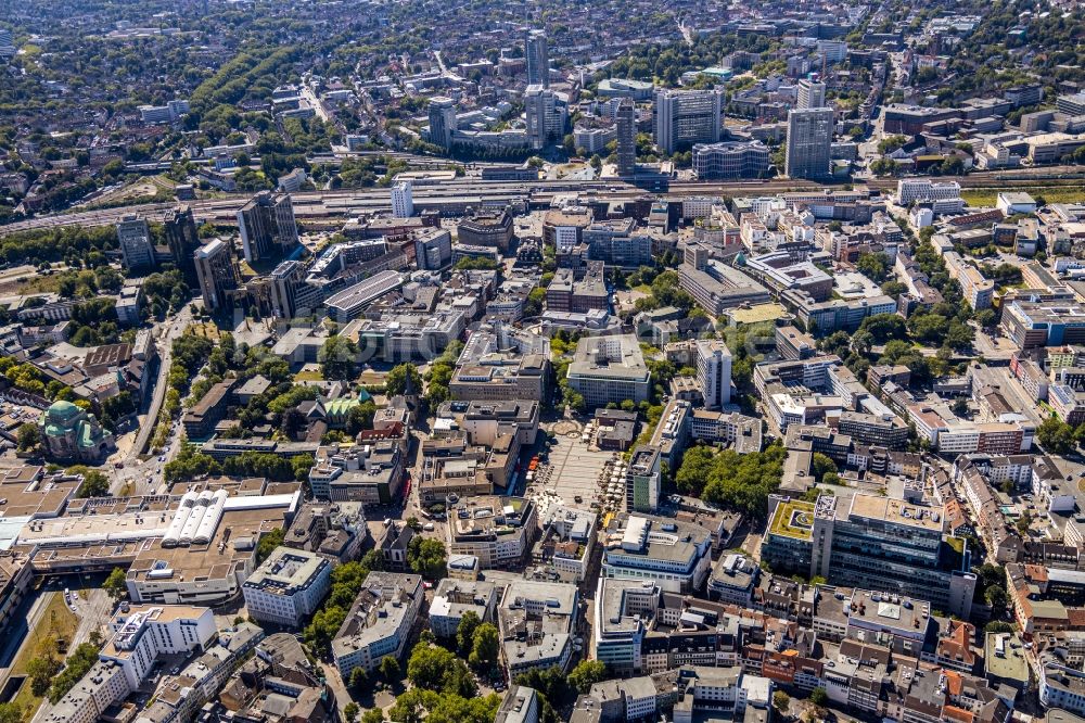 Luftbild Essen - Platz- Ensemble Kennedyplatz in Essen im Bundesland Nordrhein-Westfalen, Deutschland