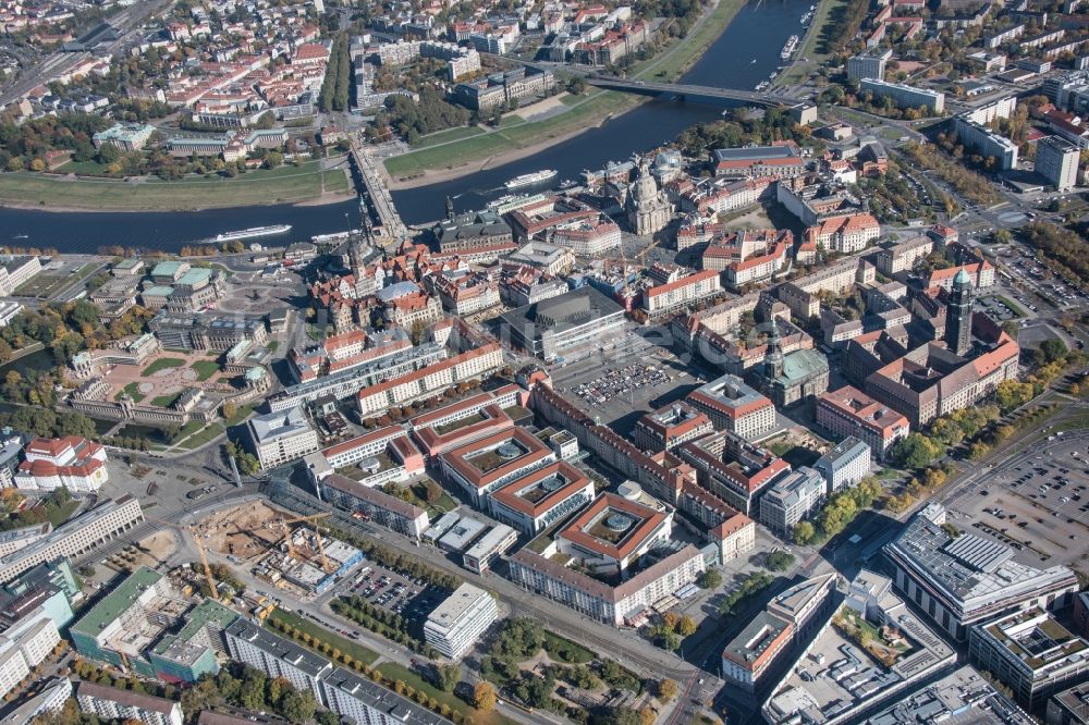 Luftbild Dresden - Platz- Ensemble Neumarkt im Ortsteil Altstadt in Dresden im Bundesland Sachsen, Deutschland