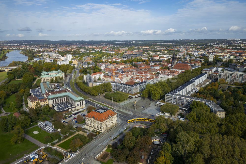 Luftbild Dresden - Platz- Ensemble Neustädter Markt in Dresden im Bundesland Sachsen, Deutschland