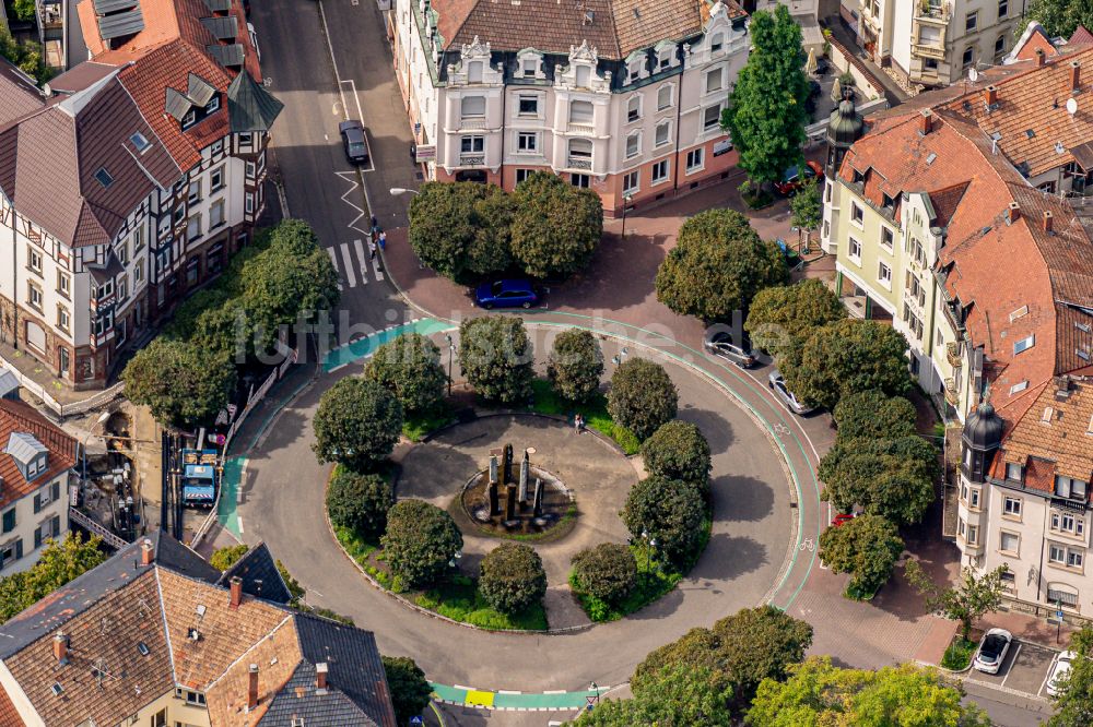 Luftaufnahme Offenburg - Platz- Ensemble in Offenburg im Bundesland Baden-Württemberg, Deutschland