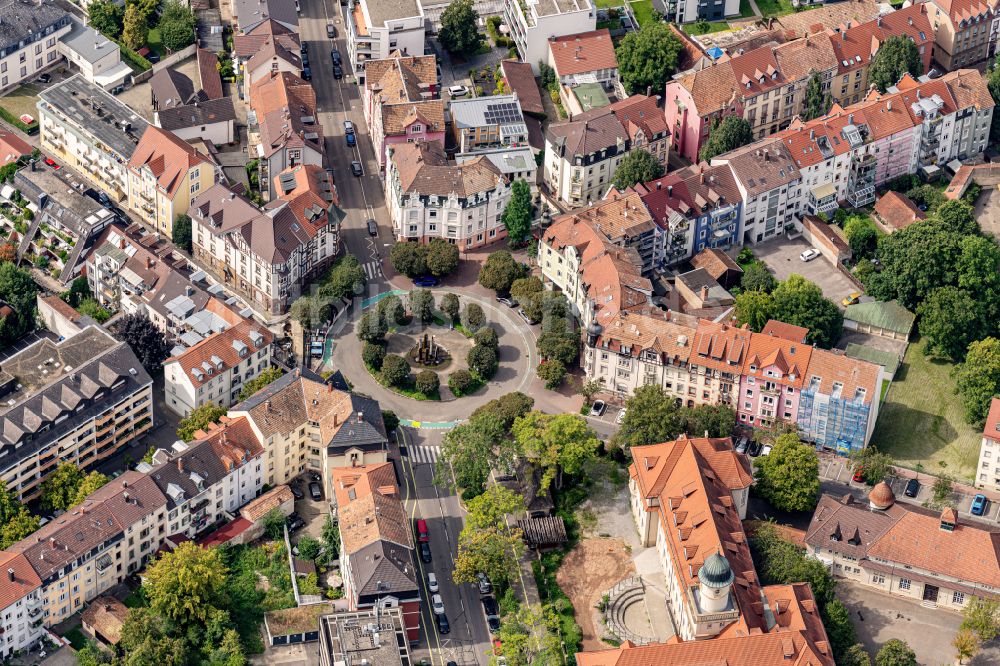 Offenburg von oben - Platz- Ensemble in Offenburg im Bundesland Baden-Württemberg, Deutschland