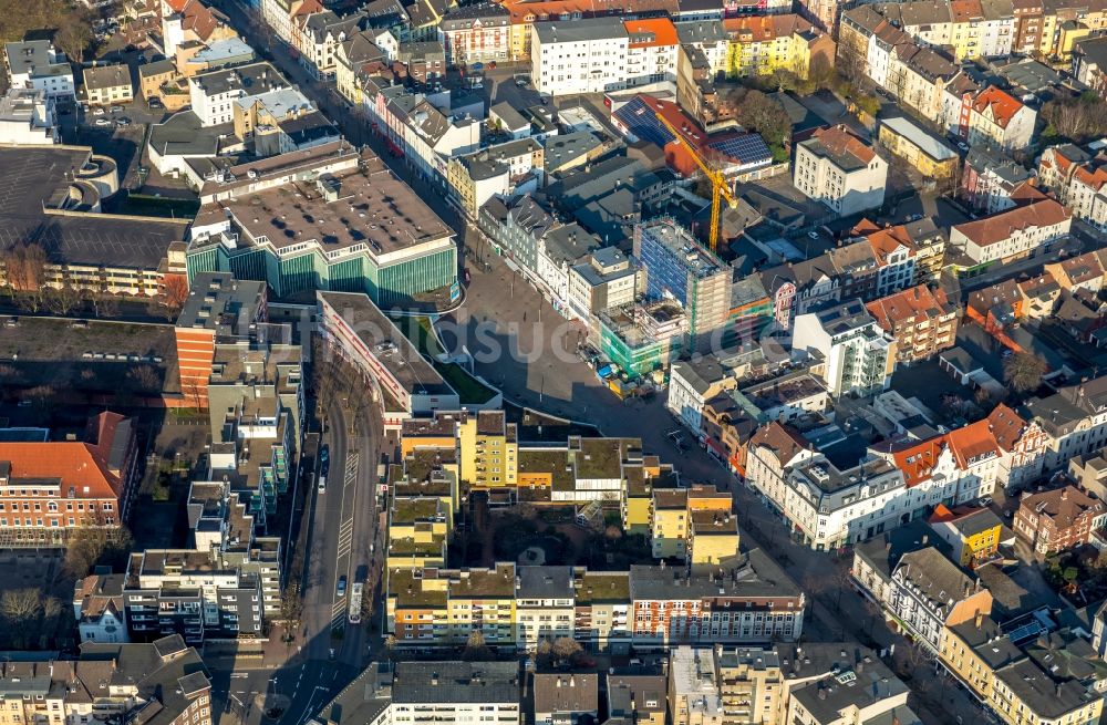 Luftbild Herne - Platz- Ensemble Robert-Brauner-Platz an der Bahnhofstraße in Herne im Bundesland Nordrhein-Westfalen, Deutschland