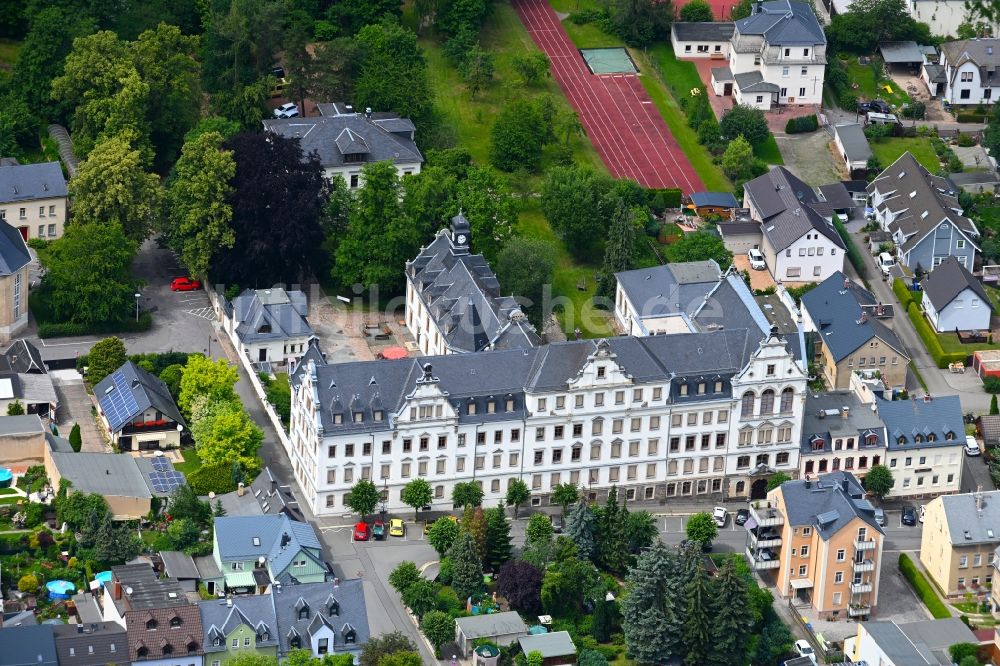 Luftbild Lichtenstein/Sachsen - Platz- Ensemble Seminarplatz am Seminargäßchen - Seminarstraße in Lichtenstein/Sachsen im Bundesland Sachsen, Deutschland