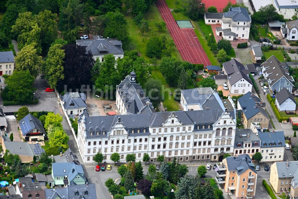 Luftaufnahme Lichtenstein/Sachsen - Platz- Ensemble Seminarplatz am Seminargäßchen - Seminarstraße in Lichtenstein/Sachsen im Bundesland Sachsen, Deutschland