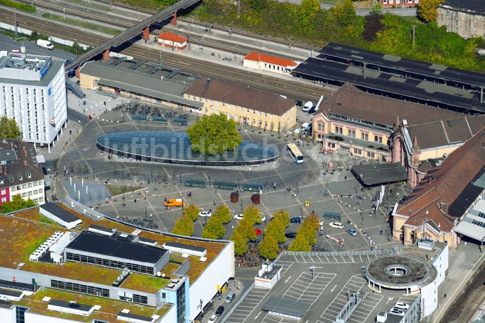 Osnabrück von oben - Platz- Ensemble Theodor-Heuss-Platz in Osnabrück im Bundesland Niedersachsen, Deutschland