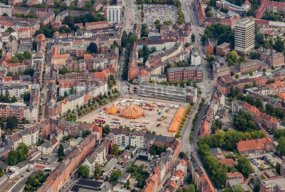 Luftbild Kiel - Platz- Ensemble Wilhelmplatz in Kiel im Bundesland Schleswig-Holstein, Deutschland